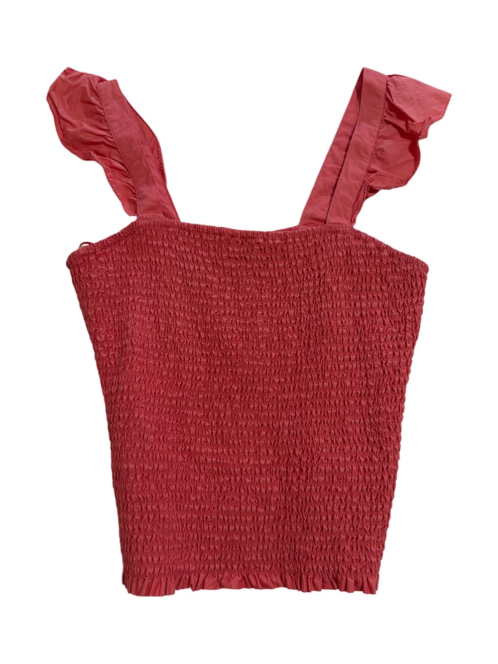 Old Navy Smocked Ruffle Strap Tank Top - Red